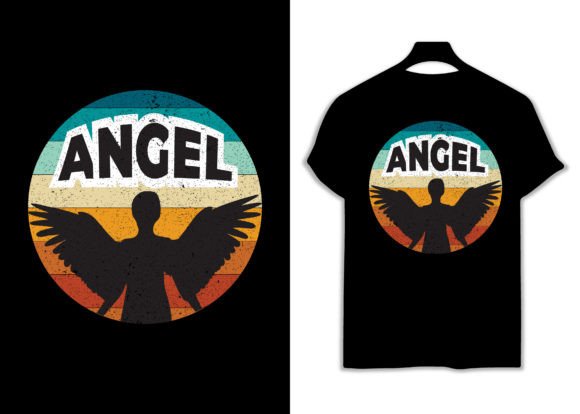 Angel Typography Graphics for T-Shirt Designs