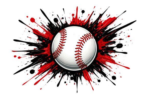 Baseball Splash Sport Design: Graphics & T-Shirt Designs