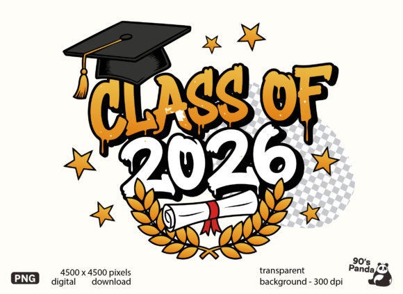 Class of 2026 Sublimation Design Png for T-Shirt Designs