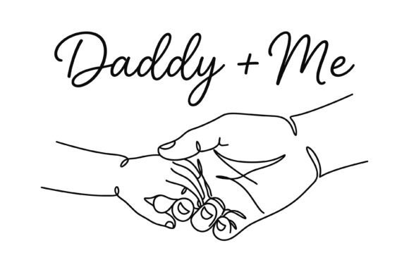 Daddy and Me Line Art Graphics for T-Shirt Designs