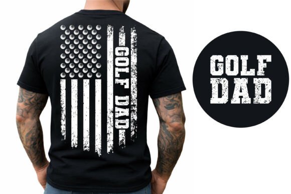 Golf Dad American Flag Graphics & T-Shirt Designs