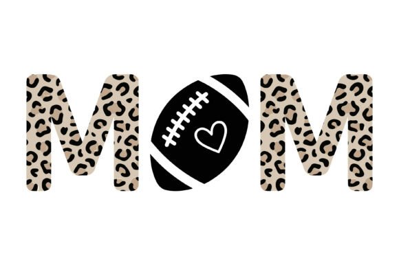 Leopard Mom Football Love Design Graphics & T-Shirt Designs