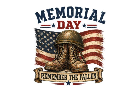 Memorial Day Patriotic Design Graphics & T-Shirt Designs