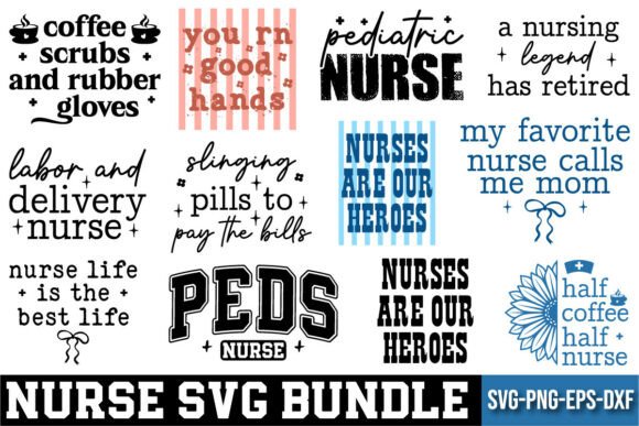 Nurse SVG Bundle: Graphics & T-Shirt Designs