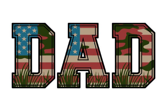 Patriotic Dad Camo Graphics for T-Shirt Designs