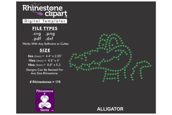 Rhinestone Template Design ALLIGATOR Graphics