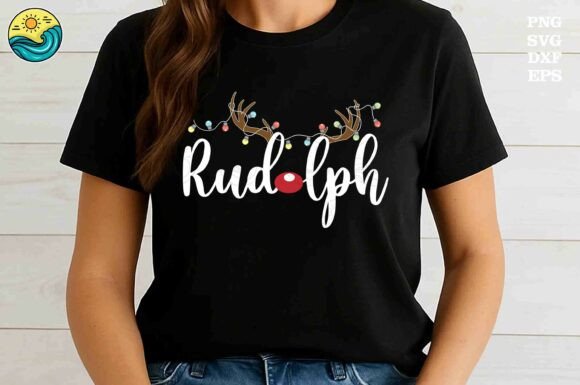 Rudolph Christmas SVG Design: Graphics & T-Shirt Designs