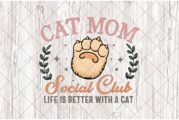 SVG Cat Mom Social Club: Retro Graphics & T-Shirt Designs