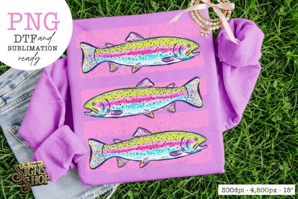 Trout PNG: Summer Lake Fish Shirt Design Graphics