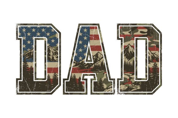 Vintage Patriotic Dad Design Graphics & T-Shirt Designs
